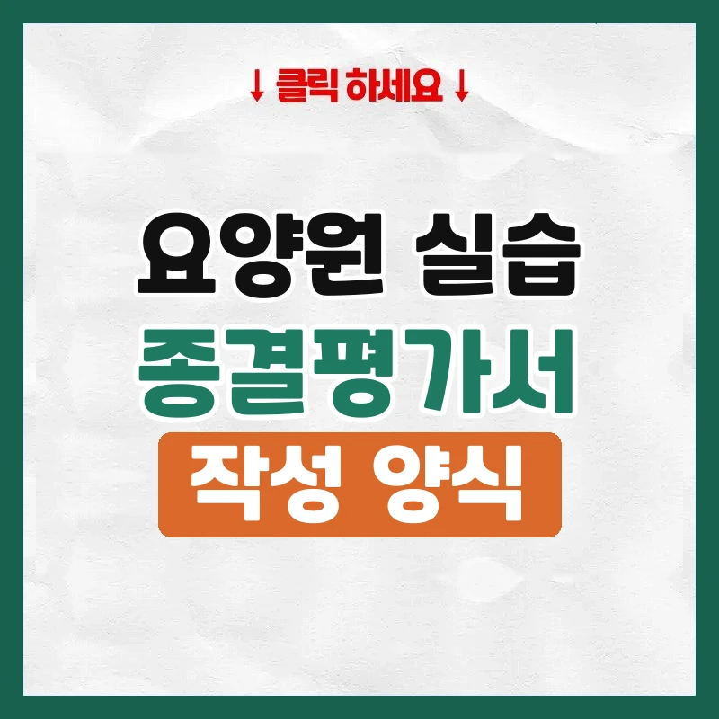 노인요양원 실습종결평가서